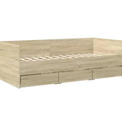 vidaXL - Bed met lades - Sonoma eikenkleurig - Hout - 90 x 200 cm