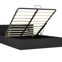 vidaXL - Bed met opbergruimte en LED - Donkergrijs - Stof - 140x200 cm