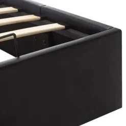 vidaXL - Bed met opbergruimte - Hydraulisch - Zwart - Kunstleer - 140x200 cm