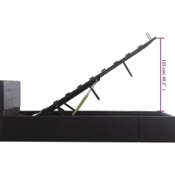 vidaXL - Bed met opbergruimte - Hydraulisch - Zwart - Kunstleer - 140x200 cm