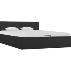 vidaXL - Bed met opbergruimte - Hydraulische - Donkergrijs - Stof - 140x200 cm