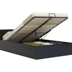 vidaXL - Bed met opbergruimte en LED - Zwart - Kunstleer - 160x200 cm