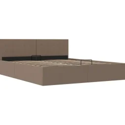 vidaXL - Bed met opbergruimte - Hydraulische stang - Taupe - Stof - 160x200 cm