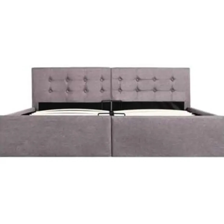vidaXL - Bed met opbergruimte - Hydraulische stang - Taupe - Stof - 160x200 cm