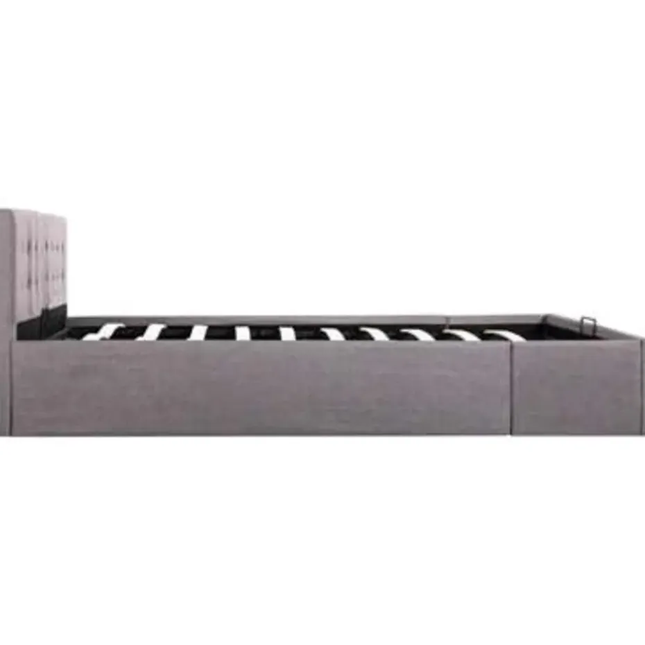 vidaXL - Bed met opbergruimte - Hydraulische stang - Taupe - Stof - 160x200 cm