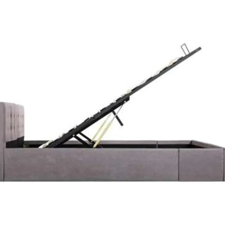 vidaXL - Bed met opbergruimte - Hydraulische stang - Taupe - Stof - 160x200 cm