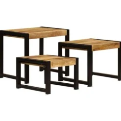 vidaXL - Bijzettafel - Bruin - Hout - 3 stuks