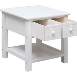 vidaXL - Bijzettafel - Wit - Hout