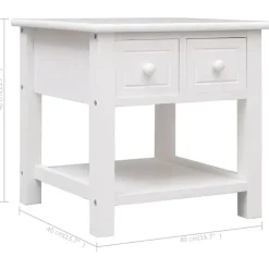 vidaXL - Bijzettafel - Wit - Hout