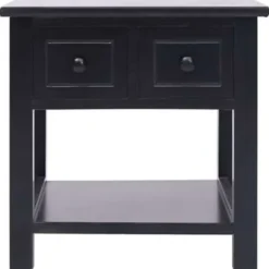 vidaXL - Bijzettafel - Zwart - Hout