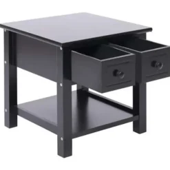 vidaXL - Bijzettafel - Zwart - Hout