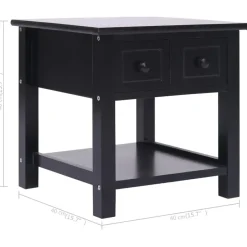 vidaXL - Bijzettafel - Zwart - Hout