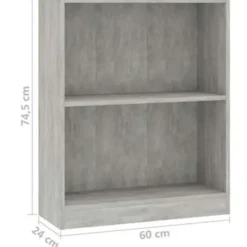 vidaXL - Boekenkast - Grijs - Bewerkt hout