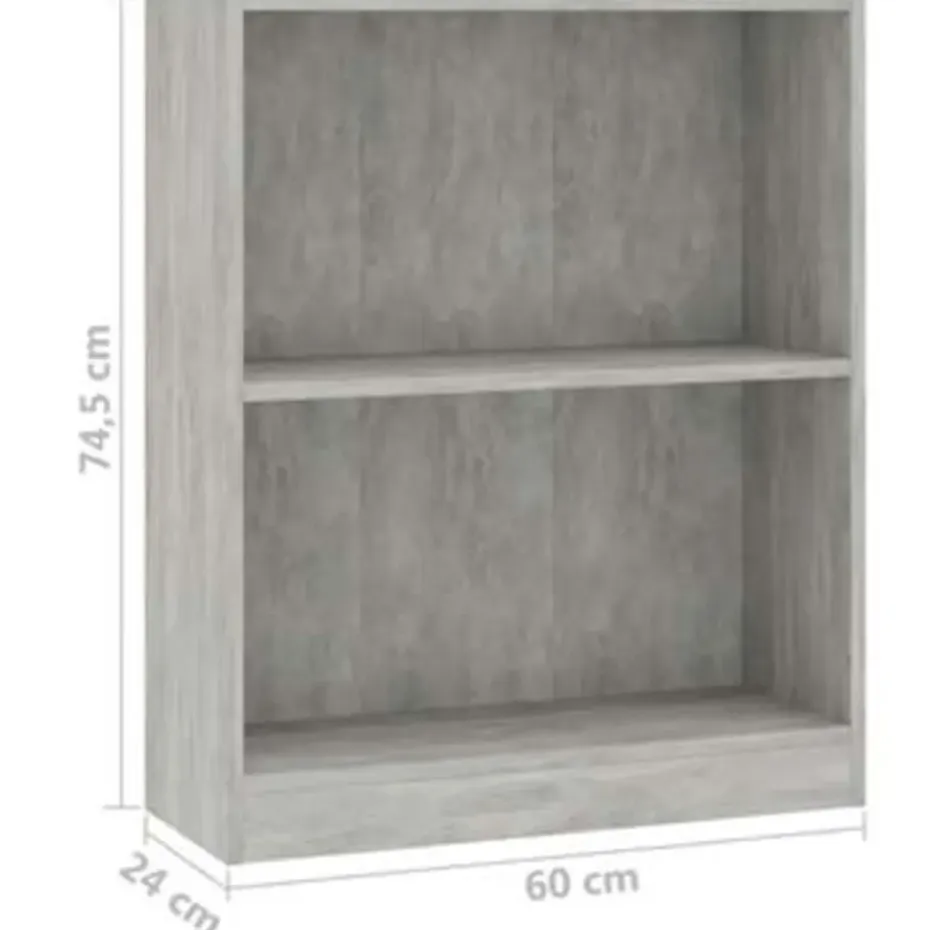 vidaXL - Boekenkast - Grijs - Bewerkt hout