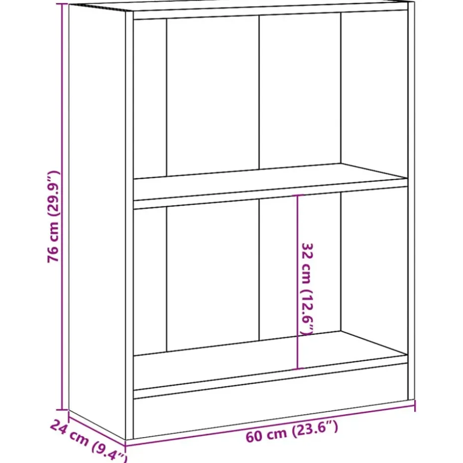 vidaXL - Boekenkast - Grijs - Bewerkt hout
