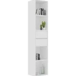 vidaXL - Boekenkast - Wit - Bewerkt hout