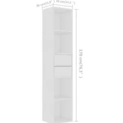 vidaXL - Boekenkast - Wit - Bewerkt hout