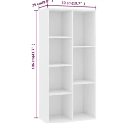 vidaXL - Boekenkast - Wit - Bewerkt hout