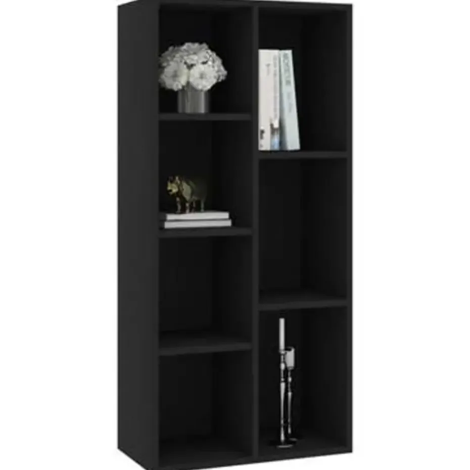 vidaXL - Boekenkast - Zwart - Bewerkt hout