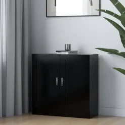 vidaXL - Boekenkast - Zwart - Bewerkt hout