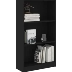vidaXL - Boekenkast - Zwart - Bewerkt hout - 60 x 24 x 109 cm
