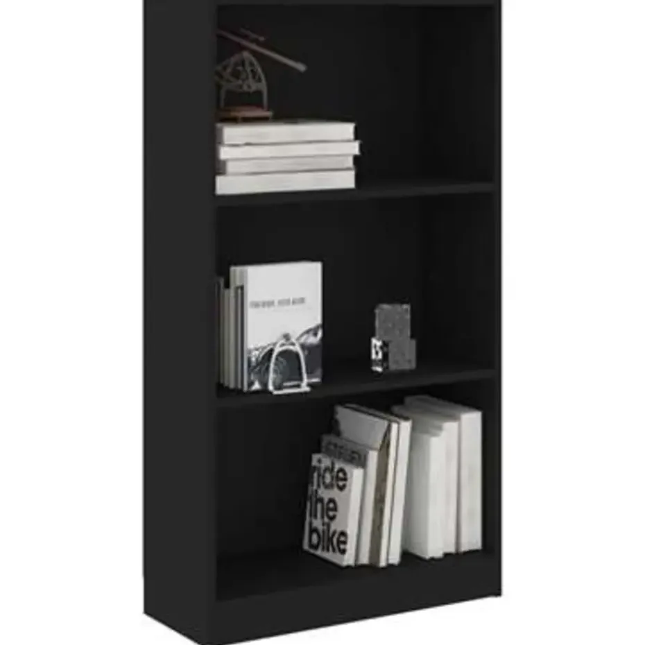 vidaXL - Boekenkast - Zwart - Bewerkt hout - 60 x 24 x 109 cm