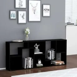 vidaXL - Boekenkast - Zwart - Bewerkt hout