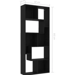 vidaXL - Boekenkast - Zwart - Bewerkt hout