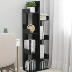 vidaXL - Boekenkast - Zwart - Bewerkt hout