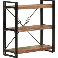 vidaXL - Boekenkast 3-laags - Multikleur - Gerecycled hout - 77 x 30 x 80 cm