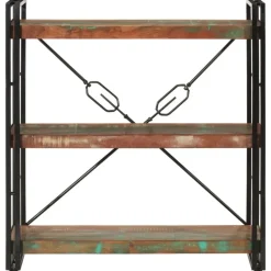 vidaXL - Boekenkast 3-laags - Multikleur - Gerecycled hout - 77 x 30 x 80 cm