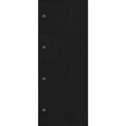 vidaXL - Boekenkast met 4 deuren voor woonkamers - Zwart - Hout - 40x24x102 cm