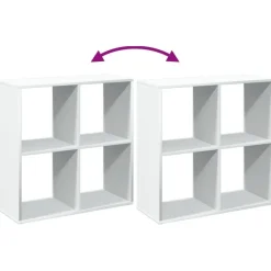 vidaXL - Boekenkast met 4 open vakken voor woonkamers - Wit -69.5x29x69.5 cm