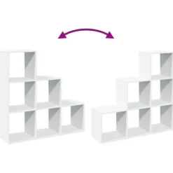 vidaXL - Boekenkast met 10 open vakken voor woonkamers - Wit - 99x29x99 cm