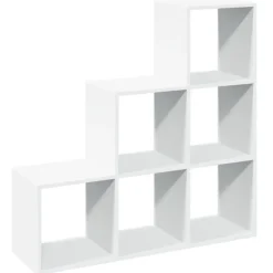 vidaXL - Boekenkast met 10 open vakken voor woonkamers - Wit - 99x29x99 cm