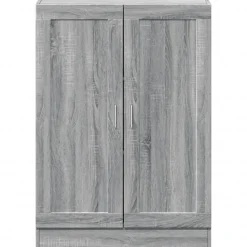 vidaXL - Boekenkast met 2 plakken en 2 deuren - Grijs sonoma - 82.5x30.5x115 cm