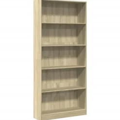 vidaXL - Boekenkast met 5 vakken - Sonoma eiken - Bewerkt hout - 80x24x176 cm