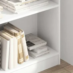 vidaXL - Boekenkast met 3 vakken - Wit - Bewerkt hout - 80x24x109 cm