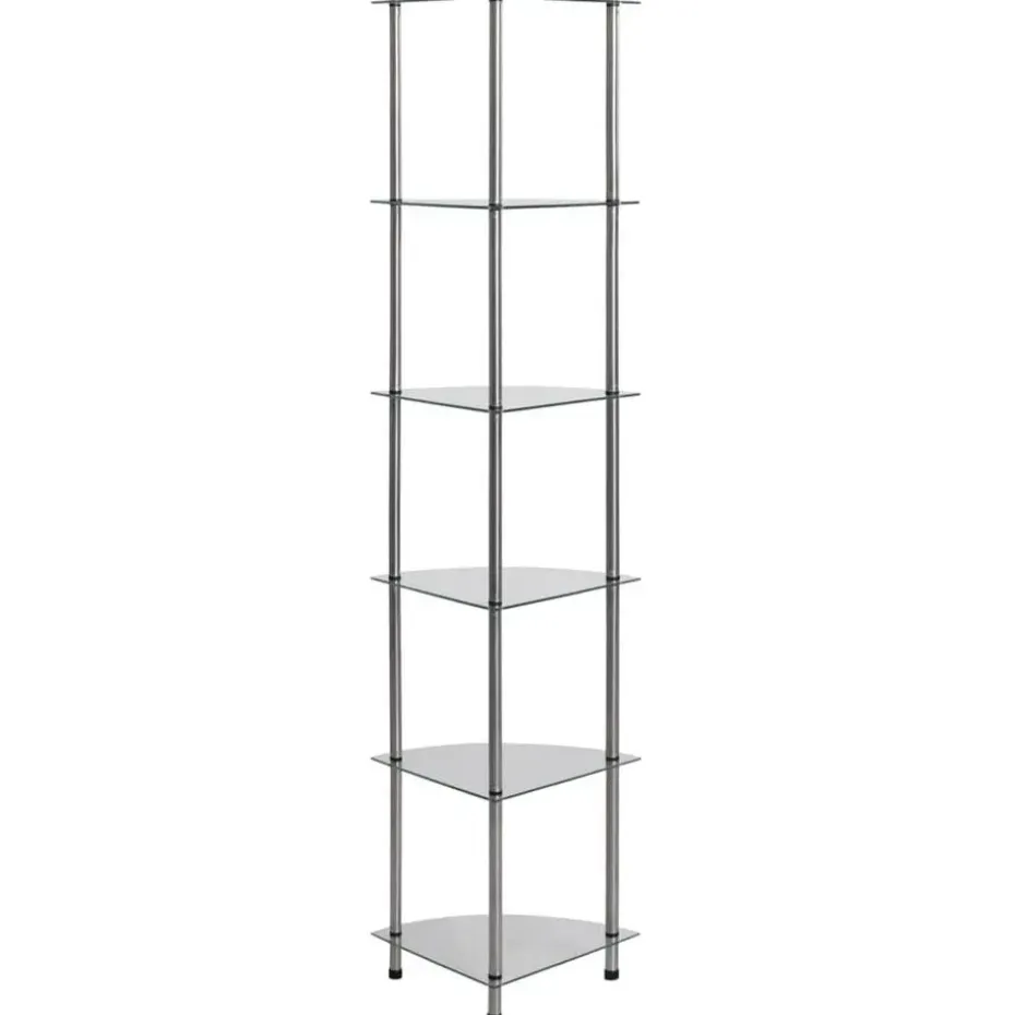 vidaXL - Boekenkast met 6-laags planken - Transparant - Glas - 30x30x160 cm