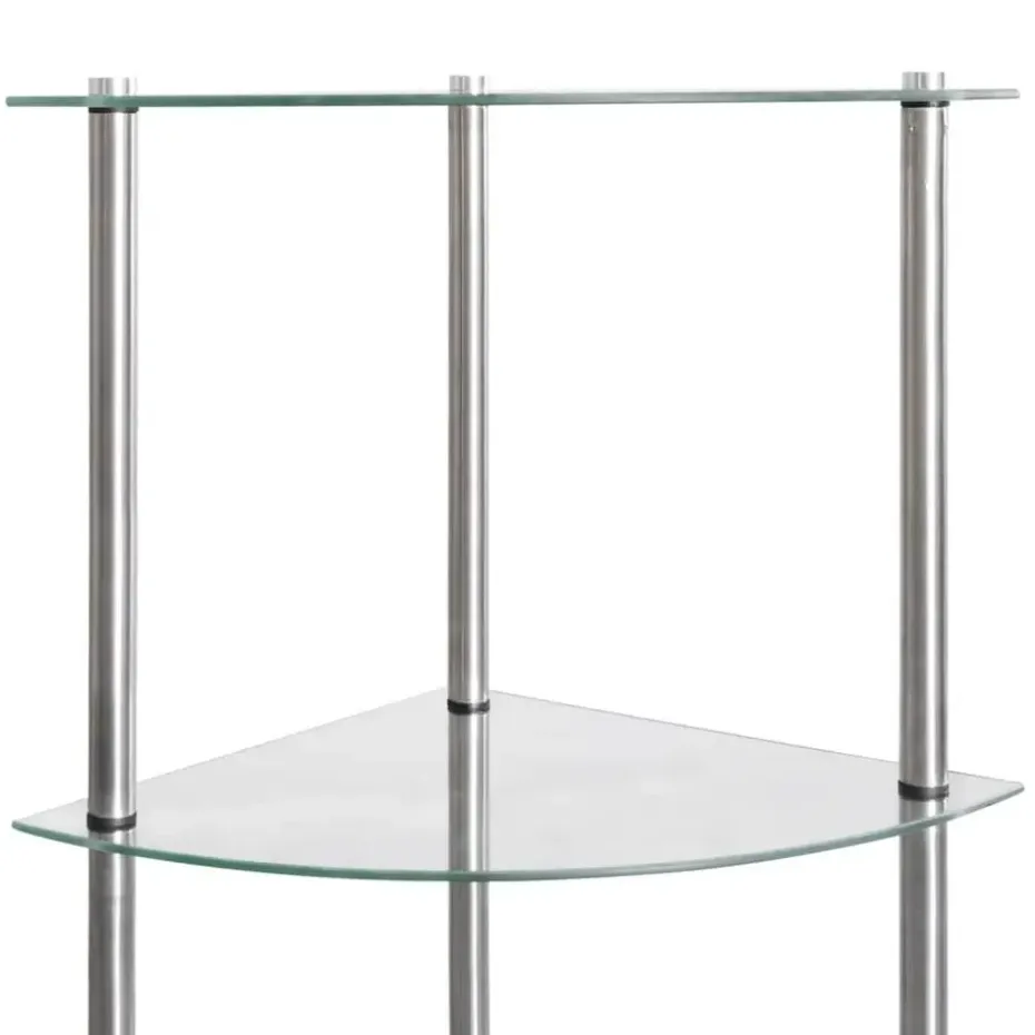 vidaXL - Boekenkast met 6-laags planken - Transparant - Glas - 30x30x160 cm