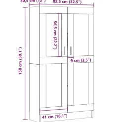 vidaXL - Boekenkast met schappen en 2 deuren - Artisan eiken - 82.5x30.5x150 cm