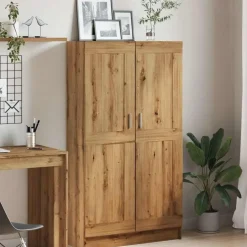 vidaXL - Boekenkast met schappen en 2 deuren - Artisan eiken - 82.5x30.5x150 cm