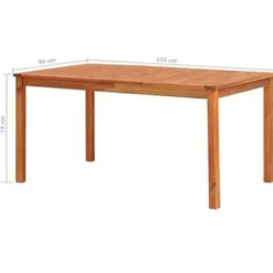 vidaXL - Buiten Eettafel - Bruin - Hout - 150 x 90 x 74 cm