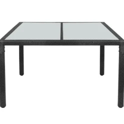 vidaXL - Buiten Eettafel - Zwart - Poly rattan