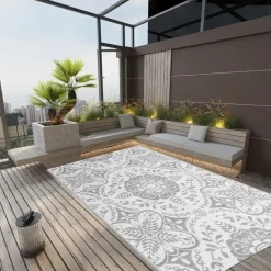 vidaXL - Buitenkleed - Grijs - Polypropyleen - 140 x 200 cm