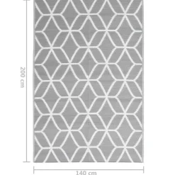 vidaXL - Buitenkleed - Grijs - Polypropyleen - 140 x 200 cm