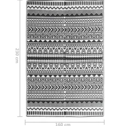 vidaXL - Buitenkleed - Zwart - Polypropyleen - 160 x 230 cm