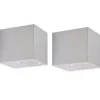 vidaXL - Buitenlamp - Zilver - Aluminium - 6.8 x 9.2 x 8.1 cm - 2 stuks