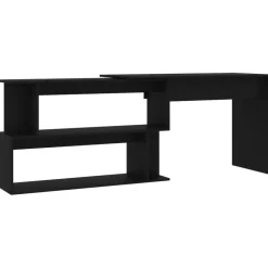 vidaXL - Bureau - Zwart - Bewerkt hout