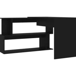 vidaXL - Bureau - Zwart - Bewerkt hout